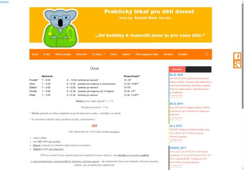 Zobrazit webové stránky Praktický lékař pro děti a dorost - MUDr. Ing. Konrad Siala PhD. MSc.