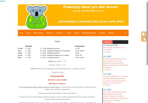 Zobrazit webové stránky Praktický lékař pro děti a dorost - MUDr. Ing. Konrad Siala PhD. MSc.