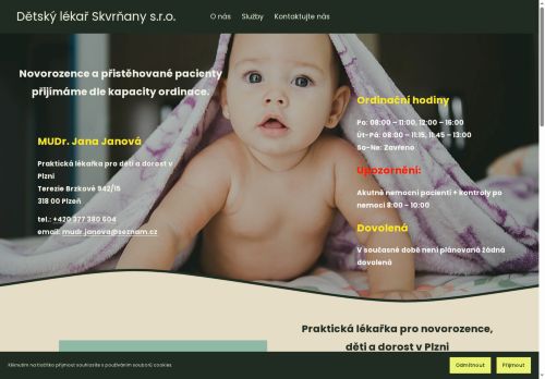 Zobrazit webové stránky Dětský lékař Skvrňany - MUDr. Jana Janová