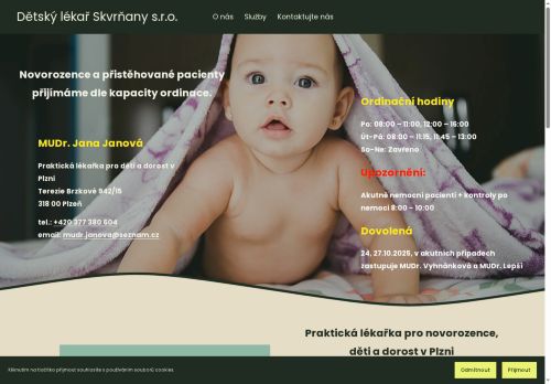 Zobrazit webové stránky Dětský lékař Skvrňany - MUDr. Jana Janová
