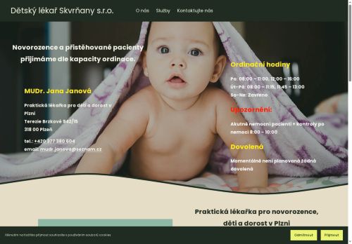 Zobrazit webové stránky Dětský lékař Skvrňany - MUDr. Jana Janová