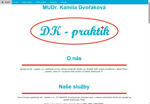 Zobrazit webové stránky Praktický lékař pro dospělé DK - praktik s.r.o. - MUDr. Kamila Dvořáková