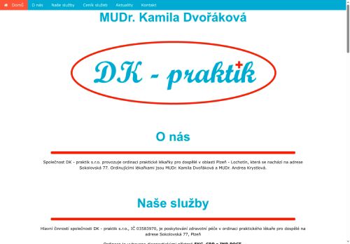 Zobrazit webové stránky Praktický lékař pro dospělé DK - praktik s.r.o. - MUDr. Kamila Dvořáková