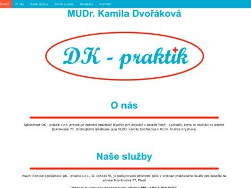 Praktický lékař pro dospělé DK - praktik s.r.o. - MUDr. Kamila Dvořáková