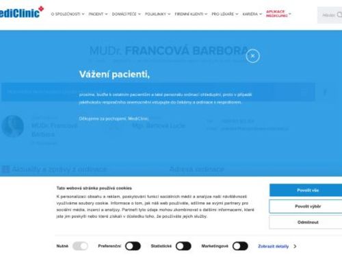 Praktický lékař pro dospělé MediClinic a.s. - MUDr. Barbora Francová