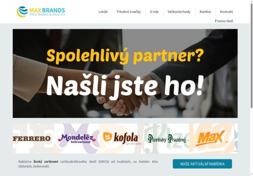 Webové stránky MAX BRANDS CZ s.r.o., Sluštice