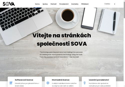 Webové stránky SOVA, s.r.o., Praha