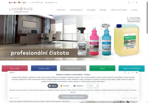 Webové stránky LAVON trade s.r.o., Vrdy
