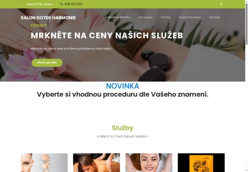 Zobrazit webové stránky Salon Dotek Harmonie - Masáže, Kosmetika