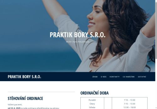 Zobrazit webové stránky Praktický lékař pro dospělé Praktik Bory s.r.o. - MUDr. Hana Potužníková