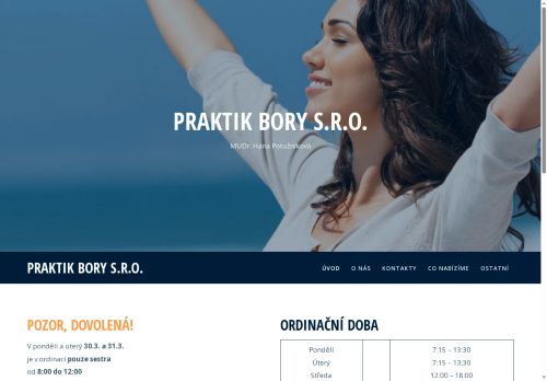 Zobrazit webové stránky Praktický lékař pro dospělé Praktik Bory s.r.o. - MUDr. Hana Potužníková