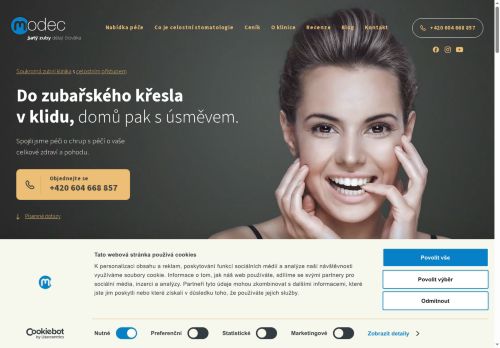 Webové stránky Modec klinika s.r.o., Brno