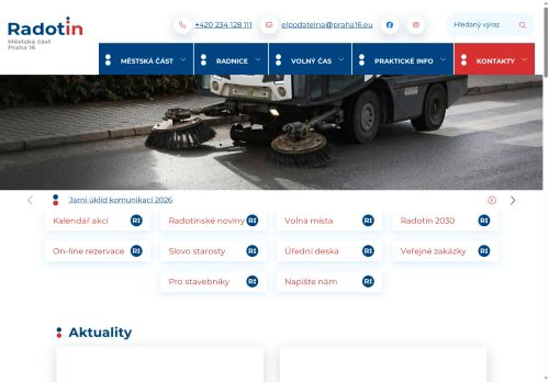 Webové stránky Městská část Praha 16, Praha