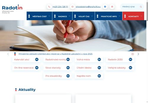 Webové stránky Městská část Praha 16, Praha