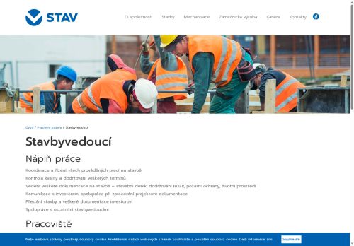 V-STAV A, spol. s.r.o. nabízí práci na pozici Stavbyvedoucí v obci Hrotovice