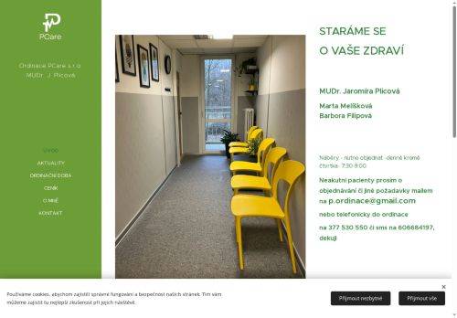 Zobrazit webové stránky Praktický lékař pro dospělé PCare s.r.o - MUDr. Jaromíra Plicová