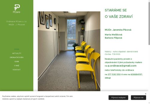 Zobrazit webové stránky Praktický lékař pro dospělé PCare s.r.o - MUDr. Jaromíra Plicová