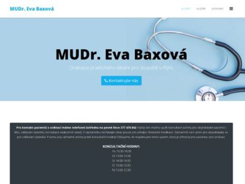 Praktický lékař pro dospělé - MUDr. Eva Baxová