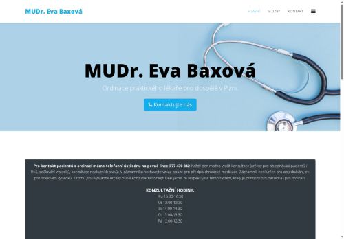Zobrazit webové stránky Praktický lékař pro dospělé - MUDr. Eva Baxová