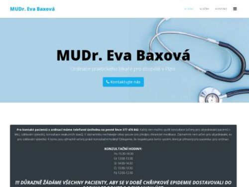 Praktický lékař pro dospělé - MUDr. Eva Baxová