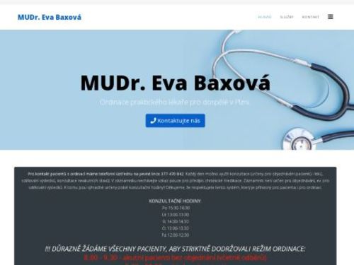 Praktický lékař pro dospělé - MUDr. Eva Baxová