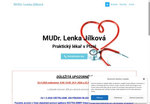 Zobrazit webové stránky Praktický lékař pro dospělé - MUDr. Lenka Jílková