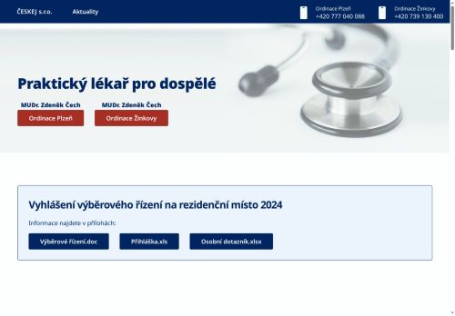 Zobrazit webové stránky Praktický lékař pro dospělé ČESKEJ s.r.o. - MUDr. Zdeněk Čech