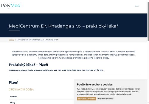 Zobrazit webové stránky Praktický lékař pro dospělé MediCentrum - MUDr. Ismail Khadang