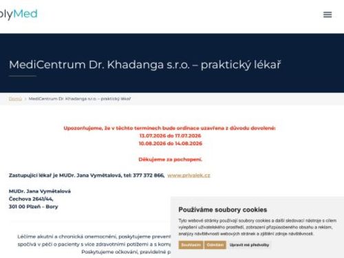 Praktický lékař pro dospělé MediCentrum - MUDr. Ismail Khadang