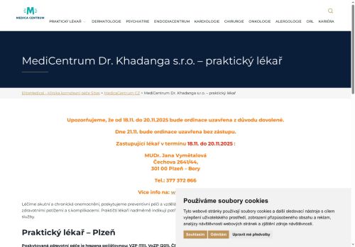 Zobrazit webové stránky Praktický lékař pro dospělé MediCentrum - MUDr. Ismail Khadang