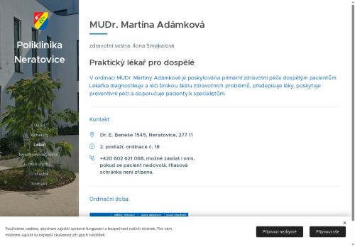 Zobrazit webové stránky Praktický lékař pro dospělé - MedHa – Nera, s.r.o. - MUDr. Martina Adámková