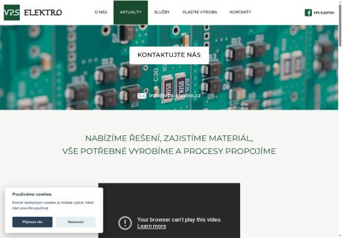 Webové stránky VPS Elektro, Moravský Krumlov