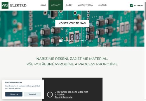 Webové stránky VPS Elektro, Moravský Krumlov