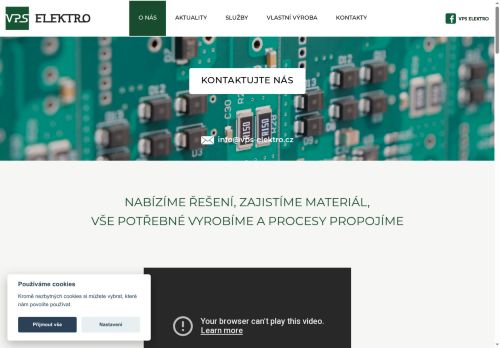 Webové stránky V.P.S. Elektro, s.r.o., Moravský Krumlov