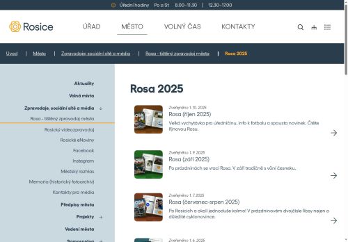 Zobrazit webové stránky Zpravodaj ROSA Rosice