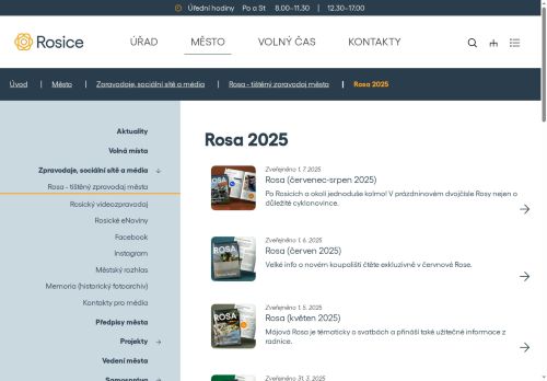 Zobrazit webové stránky Zpravodaj ROSA Rosice