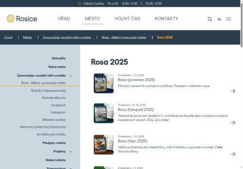 Zobrazit webové stránky Zpravodaj ROSA Rosice