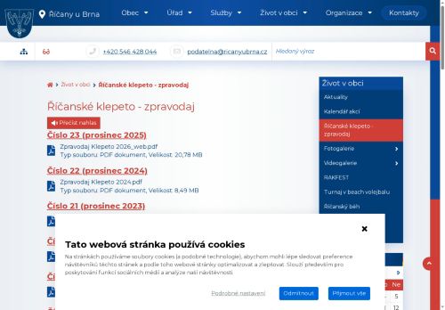 Zobrazit webové stránky Říčanské klepeto
