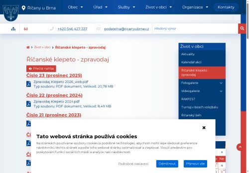 Zobrazit webové stránky Říčanské klepeto