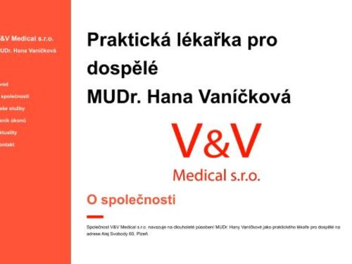 Praktický lékař pro dospělé V&V Medical, s.r.o. - MUDr. Hana Vaníčková