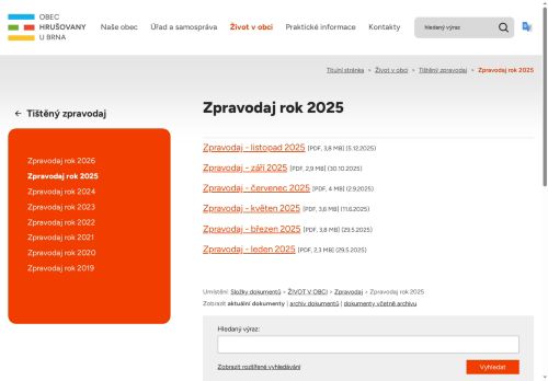 Zobrazit webové stránky Hrušovanský zpravodaj