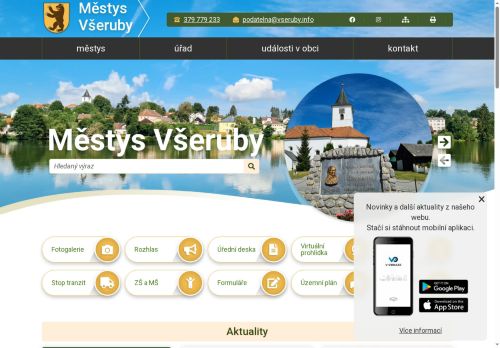 Webové stránky Městys Všeruby, Všeruby