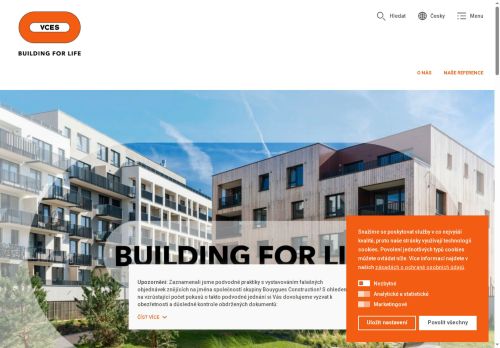 Webové stránky VCES a.s., Třeboň