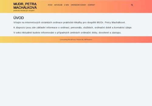 Zobrazit webové stránky Praktický lékař pro dospělé - MUDr. Petra Machálková