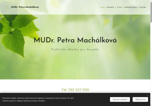 Zobrazit webové stránky Praktický lékař pro dospělé - MUDr. Petra Machálková