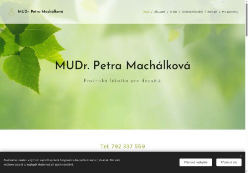 Zobrazit webové stránky Praktický lékař pro dospělé - MUDr. Petra Machálková