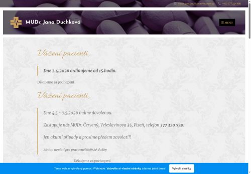 Zobrazit webové stránky Praktický lékař pro dospělé - MUDr. Jana Duchková