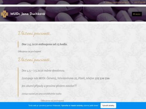 Praktický lékař pro dospělé - MUDr. Jana Duchková