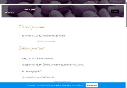 Zobrazit webové stránky Praktický lékař pro dospělé - MUDr. Jana Duchková
