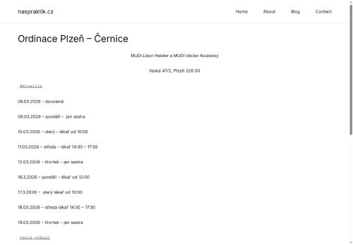 Zobrazit webové stránky Praktický lékař pro dospělé - MUDr. Libor Heidler a MUDr. Václav Koutecký